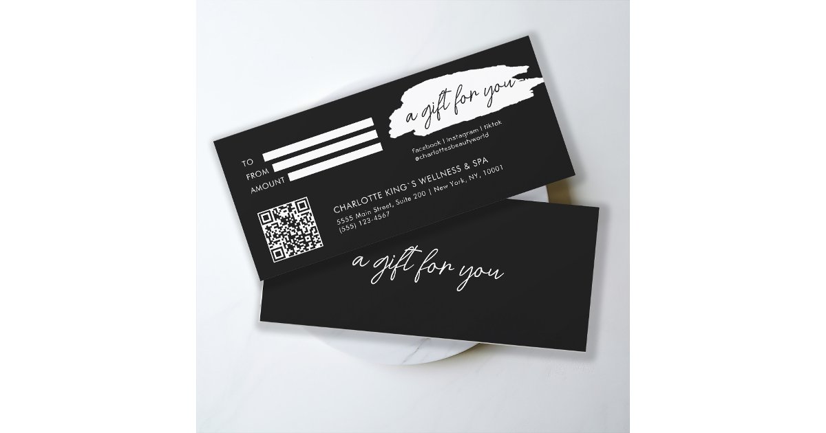 Trendy, modern, handwriting, with qr-code, black | Zazzle