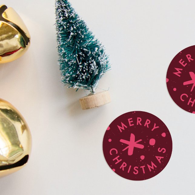 Trendy Modern Handwritten Merry Christmas Sticker (Creator Uploaded)