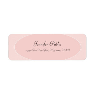 Trendy Modern Handwritten Script Blush Pink White Label