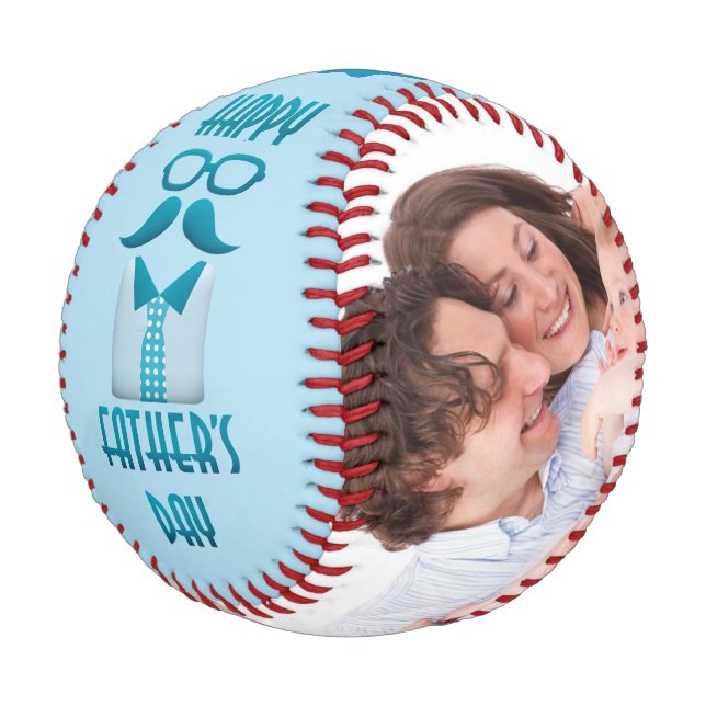 Trendy Modern Hipster Father's Day Custom Photo Baseball (Angled)