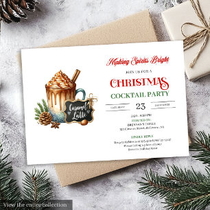 Trendy Modern Holiday Cocktails Party Invitation