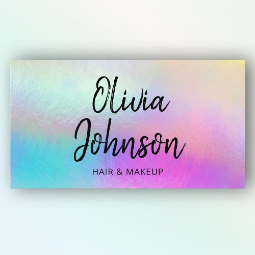 Trendy Modern Holographic Opal Stone Business Card