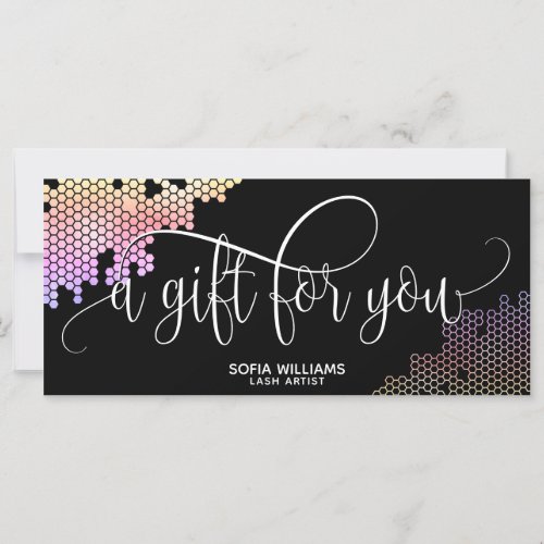 trendy modern honeycomb holographic Gift Card