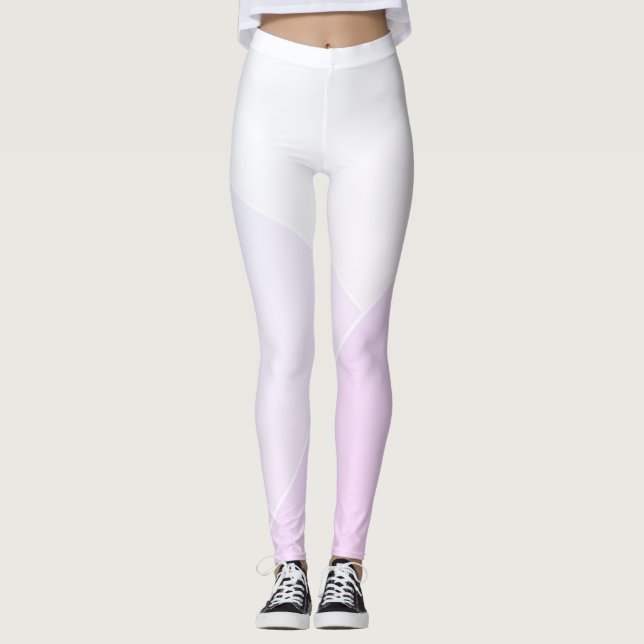 Trendy Modern Leggings Pink Blue Purple White (Front)