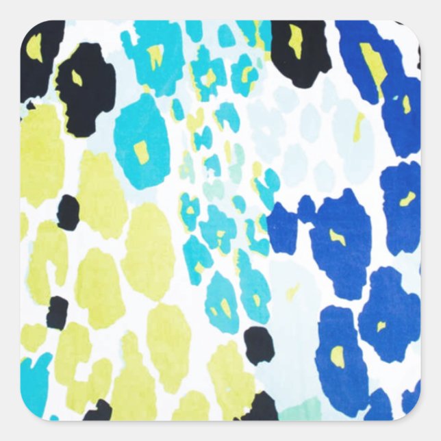 Trendy Modern Leopard Pattern Square Sticker (Front)