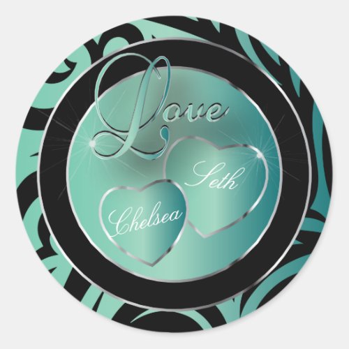 Trendy Modern Love | Personalize Classic Round Sticker