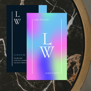 Trendy Modern Makeup Artist Colorful Gradient Business Card