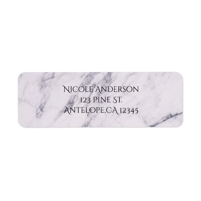 Trendy Modern Marble Elegant Wedding Invitation Label (Front)