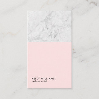 Trendy Modern Marble Makeup Artist Business Card