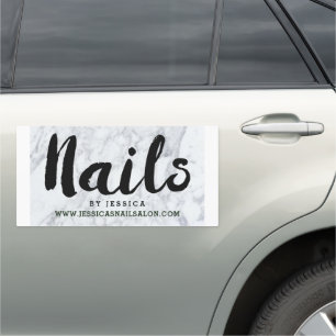Trendy Modern Marble Nail Technician Car Magnet