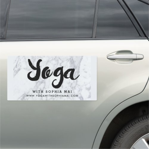 Trendy Modern Marble Yoga InstructorClasses Car Magnet