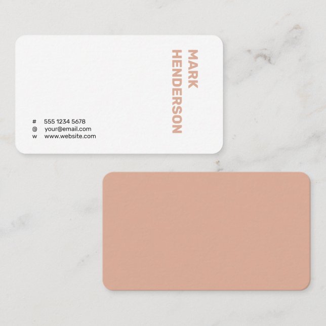 Trendy Modern Minimal Pink Business Card (Front/Back)