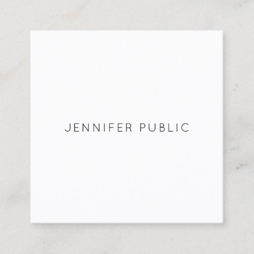 Trendy Modern Minimalist Design Simple Template Square Business Card