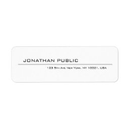 Trendy Modern Minimalist Elegant Return Address Label