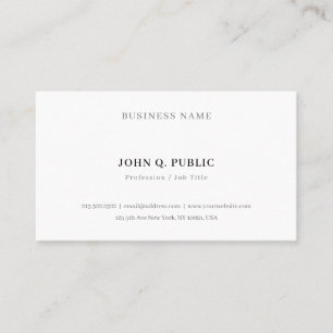 Trendy Modern Minimalist Elegant Simple Template Business Card