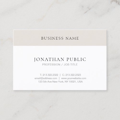 Trendy Modern Minimalist Elegant Simple Template Business Card