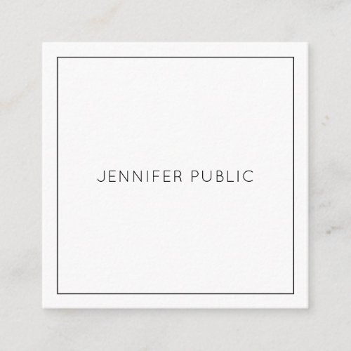 Trendy Modern Minimalist Elegant Template Square Business Card