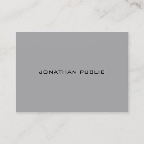 Trendy Modern Minimalist Grey Template Elegant Business Card