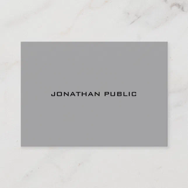 Trendy Modern Minimalist Grey Template Elegant Business Card | Zazzle