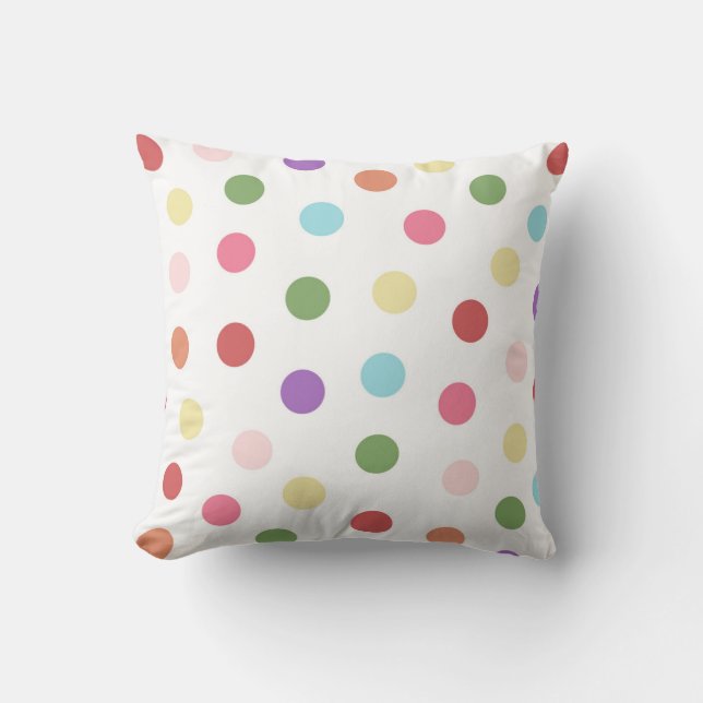 Trendy Modern Minimalist Polka Dot Throw Pillow (Front)