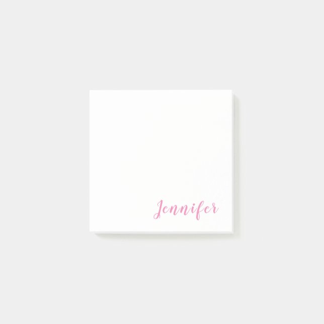 Trendy Modern Minimalist Professional Chic Pink  Post-it Notes (Front)