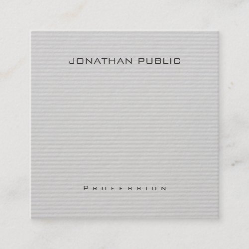 Trendy Modern Minimalist Professional Elegant Square Business Card