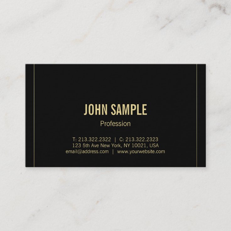 Trendy Modern Minimalist Professional Plain Luxury Business Card | Zazzle