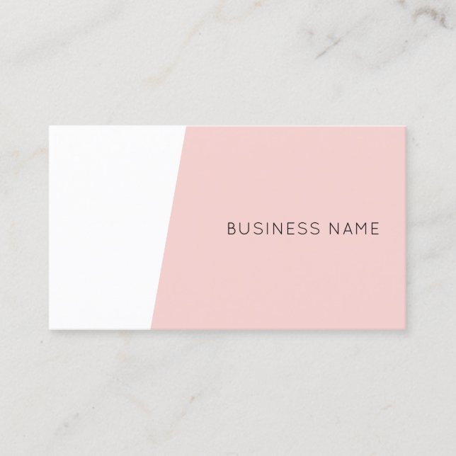 Trendy Modern Minimalist Template Blush Pink Business Card (Front)