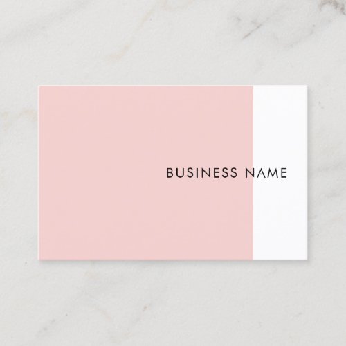 Trendy Modern Minimalist Template Blush Pink White Business Card