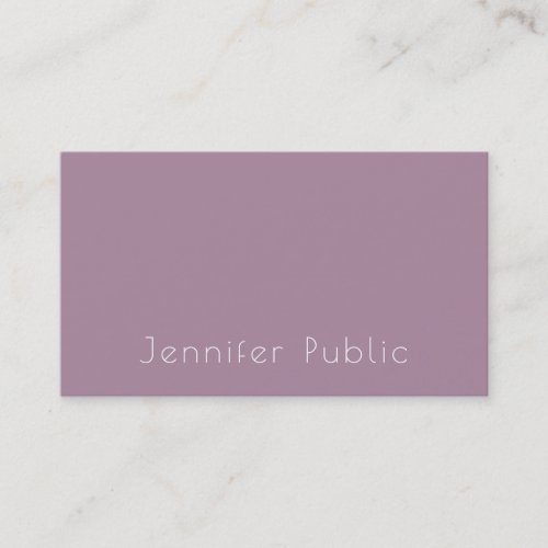 Trendy Modern Minimalist Template Elegant Purple Business Card
