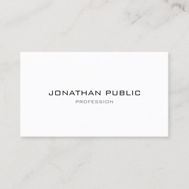 Trendy Modern Minimalist Template Professional Business Card (Front)