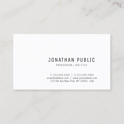 Trendy Modern Minimalistic Design Elegant Template Business Card