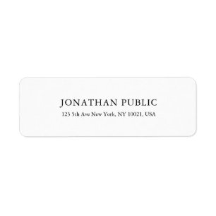 Trendy Modern Minimalistic Elegant Plain White Label