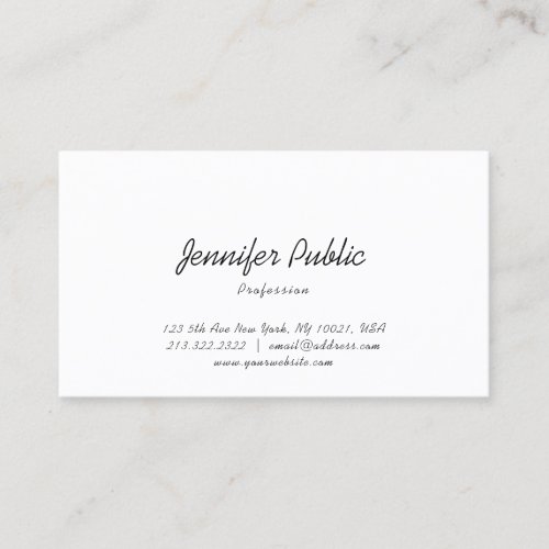 Trendy Modern Minimalistic Elegant Template Business Card