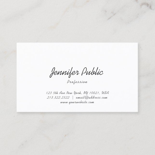 Trendy Modern Minimalistic Elegant Template Business Card (Front)