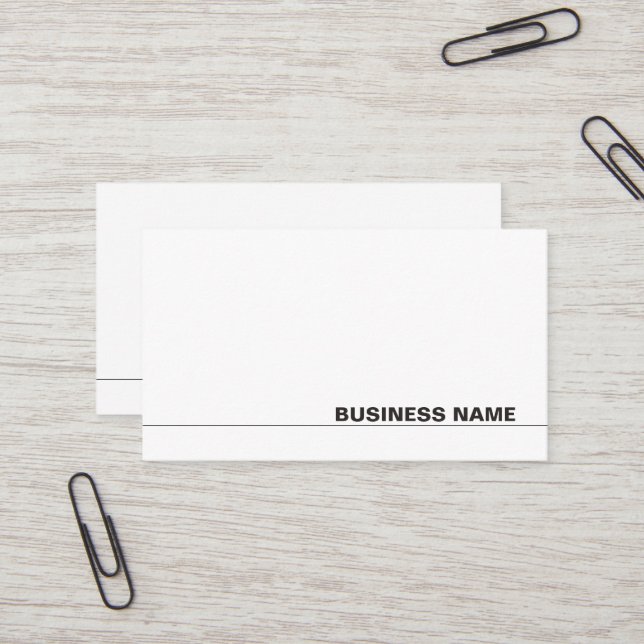 Trendy Modern Minimalistic Luxury Plain Company Business Card (Front/Back In Situ)
