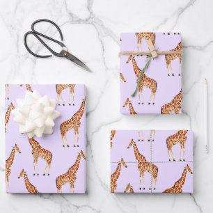 Trendy Modern Modern Safari Jungle Animals Giraffe Wrapping Paper Sheets
