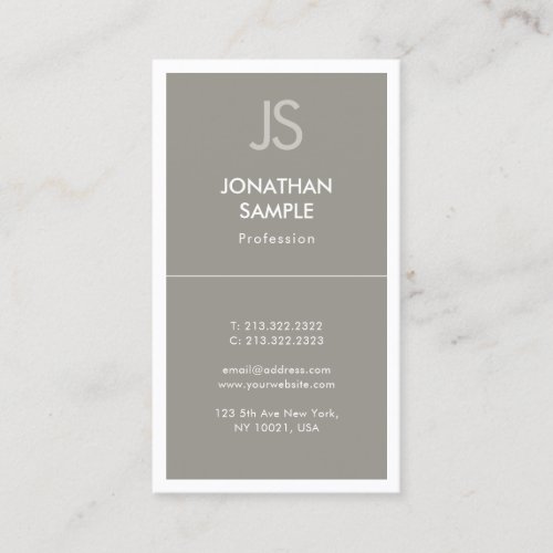 Trendy Modern Monogram Elegant Simple Template Business Card