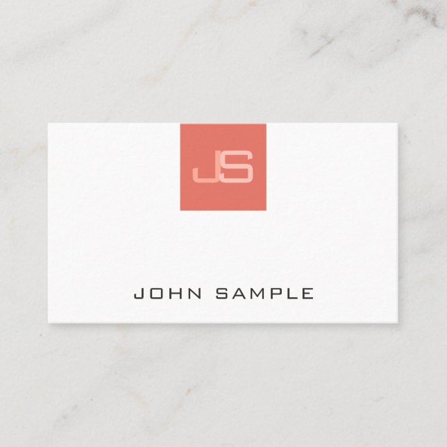 Trendy Modern Monogram Elegant Template Business Card (Front)