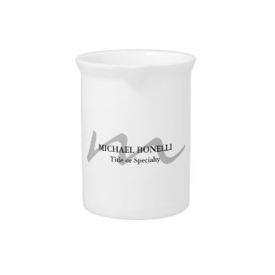 Trendy modern monogram initial professional  beverage pitcher