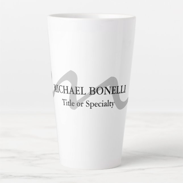 Trendy modern monogram initial professional  latte mug (Front)