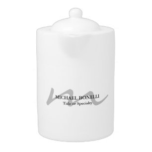 Trendy modern monogram initial professional  teapot