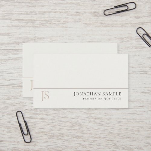 Trendy Modern Monogram Minimalist Luxury Design Business Card