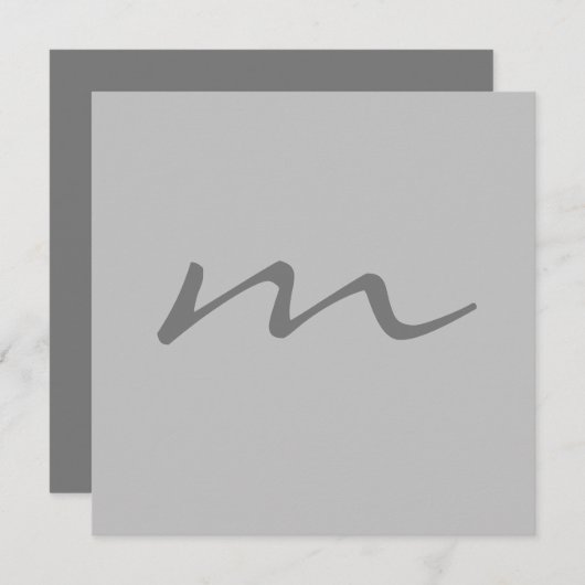 Trendy modern monogram professional grey (Front/Back)