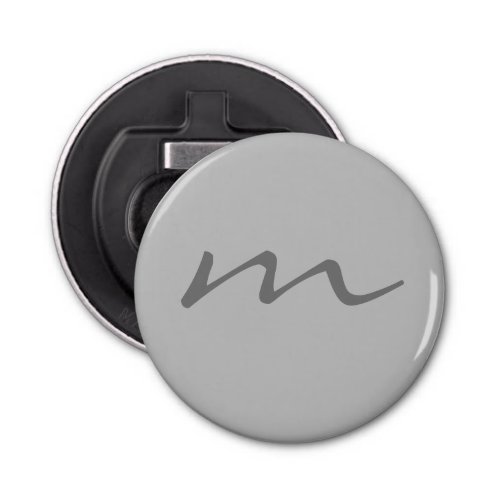 Trendy modern monogram professional grey bottle opener