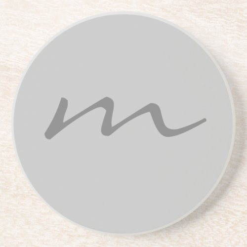 Trendy modern monogram professional grey coaster