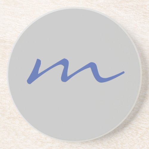 Trendy modern monogram professional grey coaster