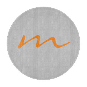 Trendy modern monogram professional grey cutting board