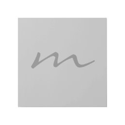 Trendy modern monogram professional grey gallery wrap