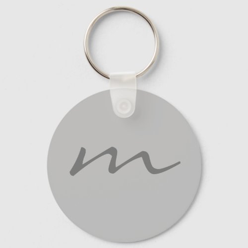Trendy modern monogram professional grey keychain